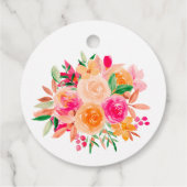 Chic Bold Fall florfarbenes Brautparty Geschenkanhänger (Rückseite)