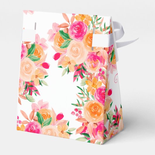 Chic Bold Fall florfarbenes Brautparty Geschenkschachtel (Rückseite)