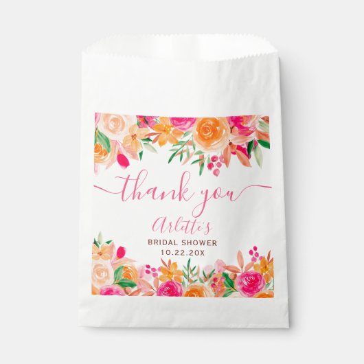 Chic Bold Fall florfarbenes Brautparty Geschenktütchen (Vorderseite)