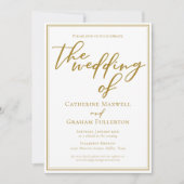 Chic Bold Gold Typografy Minimalistisch Wedding Einladung (Vorderseite)