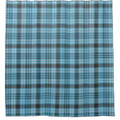 Chic Bold Manly Plaid Shower Curtain Blue Grey Duschvorhang (Vorderseite)