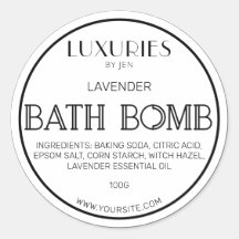 Chic Bold Modern Black and White Bath Bombe Label