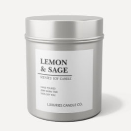 Chic Bold Modern Black and White Soy Candle Label Quadratischer Aufkleber