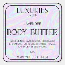 Chic Bold Modern Holographic Body Butter Wellness- Quadratischer Aufkleber