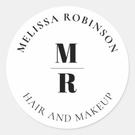 Chic Bold Monogram Business Runder Aufkleber