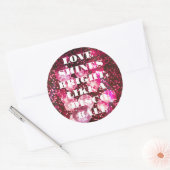 Chic Bold Pink Glitzer Retro Disco Balls Danke Runder Aufkleber (Umschlag)