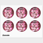 Chic Bold Pink Glitzer Retro Disco Balls Danke Runder Aufkleber (Blatt)