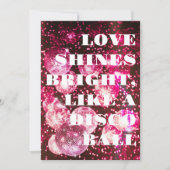 Chic Bold Pink Glitzer Retro Disco Balls Hochzeit Einladung (Vorderseite)