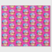 Chic Bold Pink Glitzer Retro Disco Balls Hochzeit Geschenkpapier (Flach)