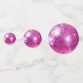 Chic Bold Pink Glitzer Retro Disco Balls Hochzeit Konfetti (Rückseiten)