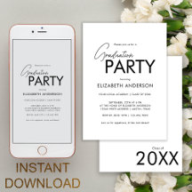 Chic Bold Typografy Graduation Party