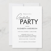 Chic Bold Typografy Graduation Party Einladung (Vorderseite)