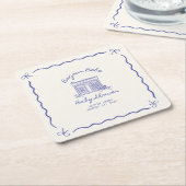 Chic Bonjour bebe baby shower Rechteckiger Pappuntersetzer (angewinkelt)