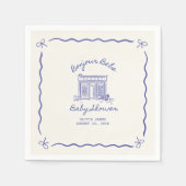 Chic Bonjour bebe baby shower Serviette (Vorderseite)