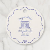 Chic Bonjour bebe Babyparty Geschenkanhänger (Rückseite)