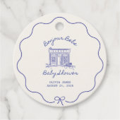 Chic Bonjour bebe Babyparty Geschenkanhänger (Vorderseite)