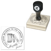 Chic Bookcase Elegante Round Custom Library Books Gummistempel (Stempel)