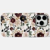 Chic Bordeaux Creme Blumen Case-Mate iPhone Hülle (Rückseite (Horizontal))