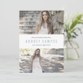 Chic Border | Foto Graduation Party Einladung (Stehend Vorderseite)