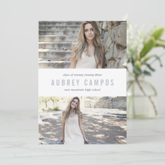 Chic Border | Foto Graduation Party Einladung (Stehend Vorderseite)