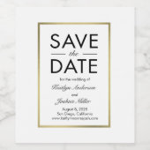 Chic Border Save the Date Weinetikett (Einzelnes Label)