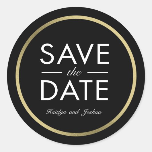 Chic Border Wedding Save the Date Sticker (Vorderseite)