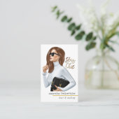Chic Boss Beauty Fashion Business Card Visitenkarte (Stehend Vorderseite)