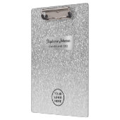 Chic Boss Lady CEO Logo Silver Glitzer Ombre Klemmbrett (Links)
