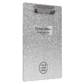 Chic Boss Lady CEO Logo Silver Glitzer Ombre Klemmbrett (Rechts)
