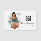 Chic Boss Lady QR Code Magnetkarte (Vorderseite)
