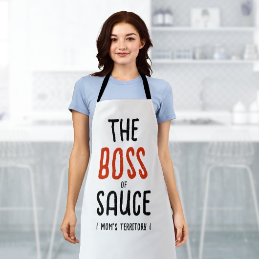 Chic Boss Mama Rot Schwarz-weiß Modernes Familieng Schürze
