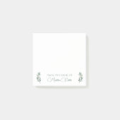Chic Botanic Eukalyptus Leaf Green Monogram Post-it Klebezettel (Vorderseite)