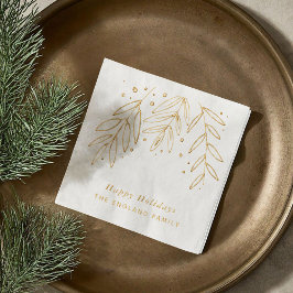 Chic Botanic Sprigs Holiday Gold Servietten Mit Folie