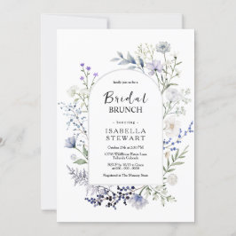 Chic Botanic Watercolor Wildblume Bridal Brunch Einladung