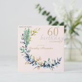 Chic Botanic Wreath Milestone Geburtstag Einladung (Stehend Vorderseite)