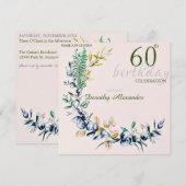 Chic Botanic Wreath Milestone Geburtstag Einladung (Vorne/Hinten)