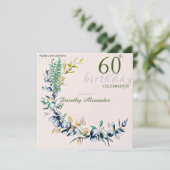 Chic Botanic Wreath Milestone Geburtstag Einladung (Stehend Vorderseite)