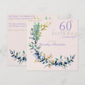 Chic Botanic Wreath Milestone Geburtstag Einladung (Vorne/Hinten)