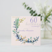 Chic Botanic Wreath Milestone Geburtstag Einladung (Stehend Vorderseite)