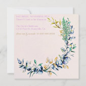 Chic Botanic Wreath Milestone Geburtstag Einladung (Rückseite)