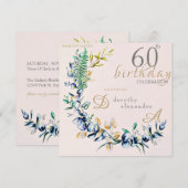 Chic Botanic Wreath Milestone Geburtstag Einladung (Vorne/Hinten)