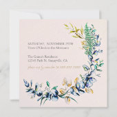 Chic Botanic Wreath Milestone Geburtstag Einladung (Rückseite)
