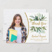 Chic Botanical Abschluss Foto Dankeschön Karte (Vorderseite)