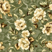 Chic Botanical Blanket Sage Green and Gold Style Fleecedecke