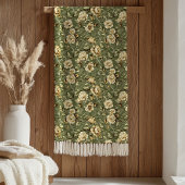 Chic Botanical Blanket Sage Green and Gold Style Fleecedecke