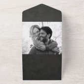 Chic Botanical Blätter Gray Blush Gold Wedding All In One Einladung (Außenbereich)