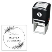 Chic Botanical Blätter Script Ex Libris Individuel Permastempel (Beispiel)