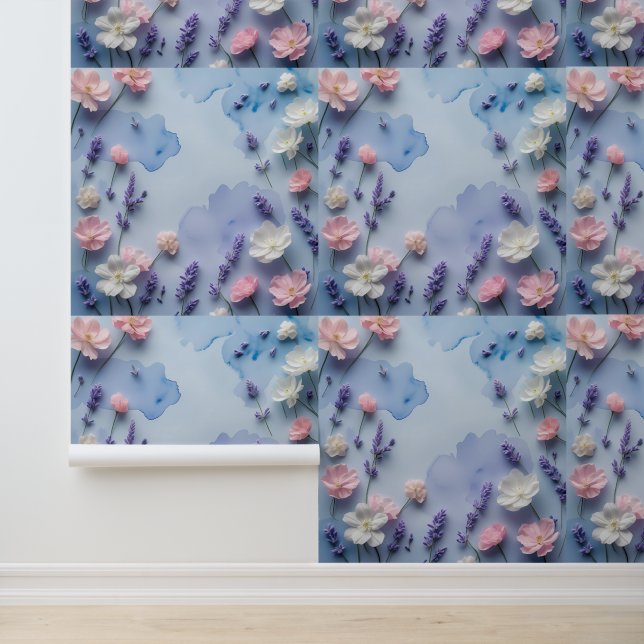 Chic Botanical Bliss Peel and Stick Tapete (Anwendung)