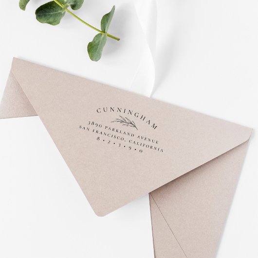 Chic Botanical Branch Family Name Rücksendeadresse Gummistempel