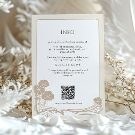 Chic Botanical Cream Info Wedding Card Einladung